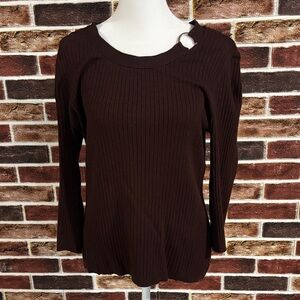 Dress Barn Dark Brown Long Sleeve Top
